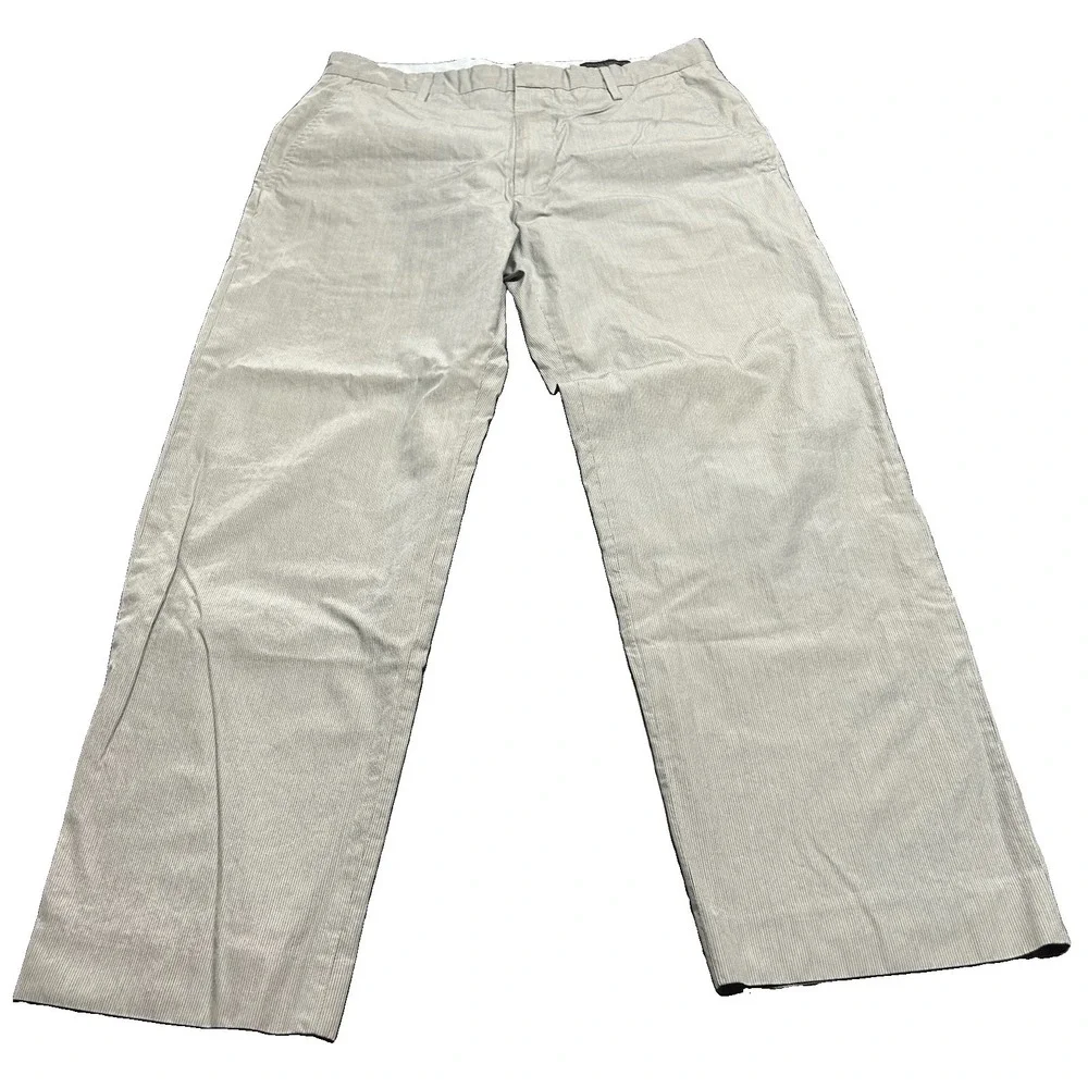 Banana Republic Men's Cotton Chino Pants Modern Fit 34X30 Grey Fine Stripe